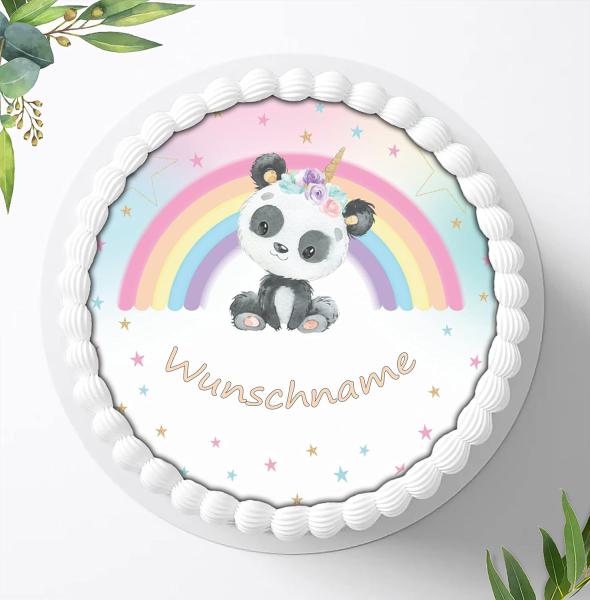 Einhorn Tortenaufleger mit Wunschnamen, Ø 20cm, 0273z